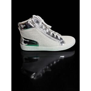 Lauren Lorraine Skippy Silver Glitter High-Top Sneakers‎ Women’s 11 | Sparkly